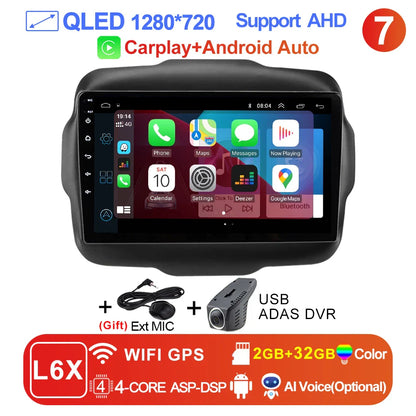 LEHX L6Pro 4G LTE DSP Car Radio Android Auto Video Multimedia Player For Jeep Renegade 2016-2020 Carplay 2din dvd Autoradio  gps