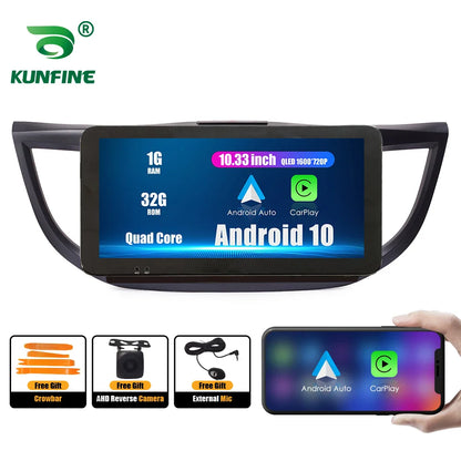 10.33 Inch Car Radio For Honda CRV 2012-2016 2Din Android Octa Core Car Stereo DVD GPS Navigation Player QLED Screen Carplay