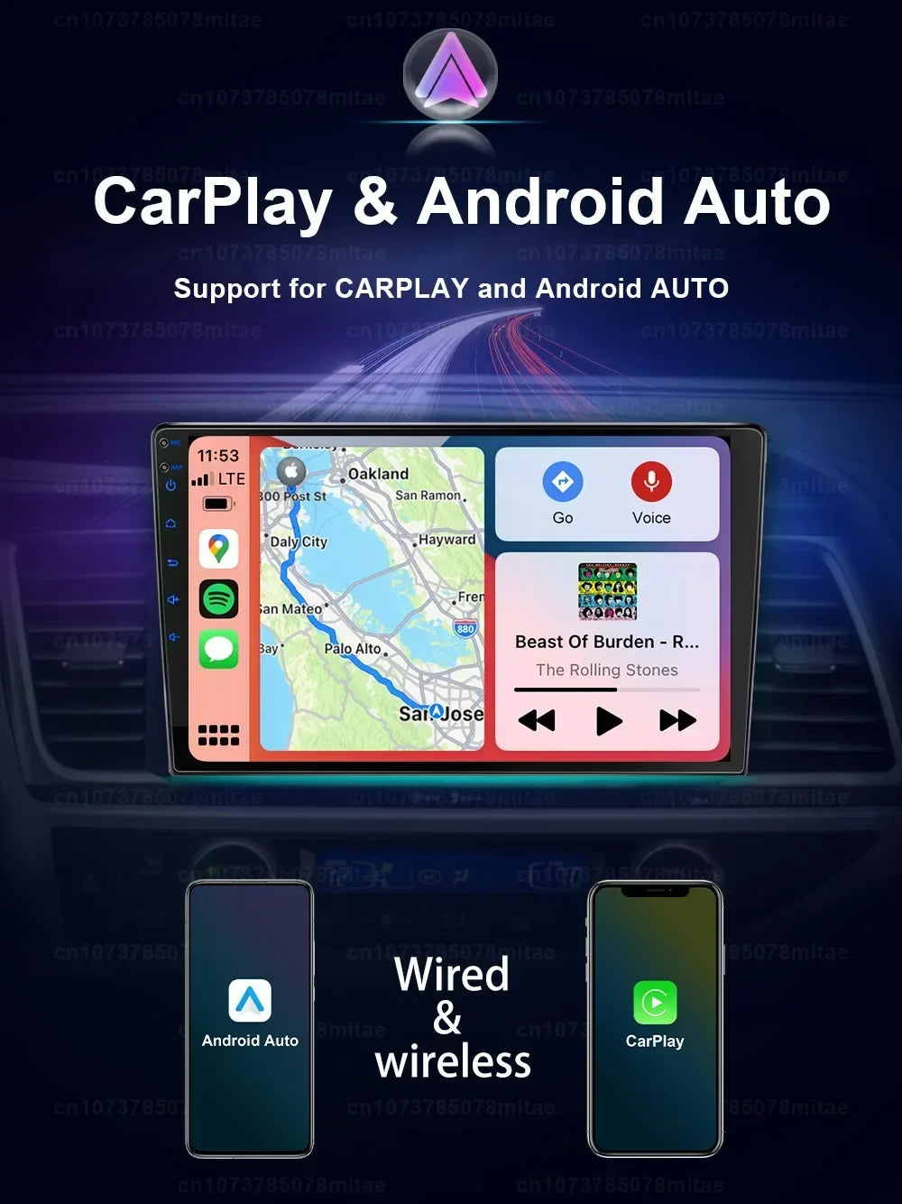VATAV Android 13 1Din Floating screen Universal Multimedia AI voice Carplay Auto Stereo Radio Palyer Head Unit For Toyota Nissan