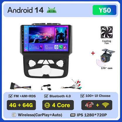 For Dodge Ram 1500 2500 3500 (2013-2019) Carplay Auto Screen Wireless Android Auto Car Intelligent Systems AutoMotive 8 Core DSP