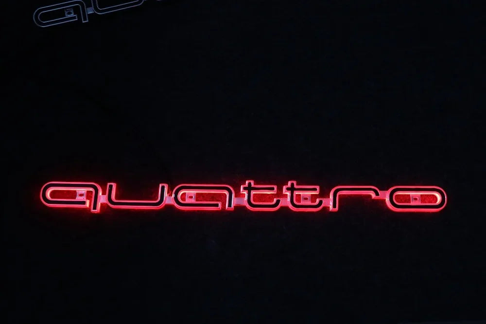1X Car LED Front Grille Logo Lamp Quattro Logo Light for Audi Quattro A3 A4 A5 A6 A6L A7 A8 Q3 Q5 Q7 S3 S4 S5 RS3 RS4 RS6 Badge