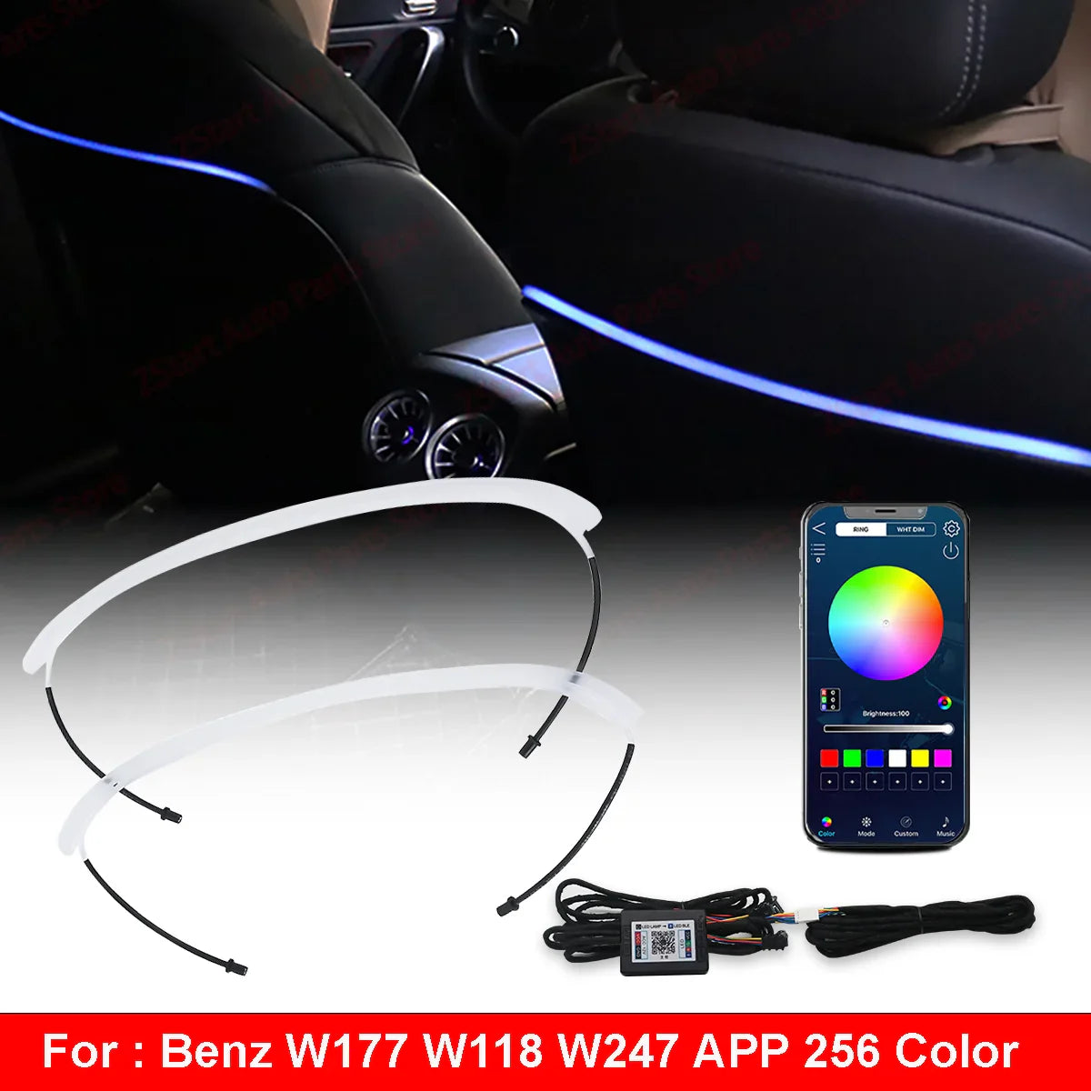 Car Seat Back Ambient Light 256 Colors For Mercedes-Benz W177 CLA GLA W118 W246 GLB B Seat Modified Car Interior APP Control