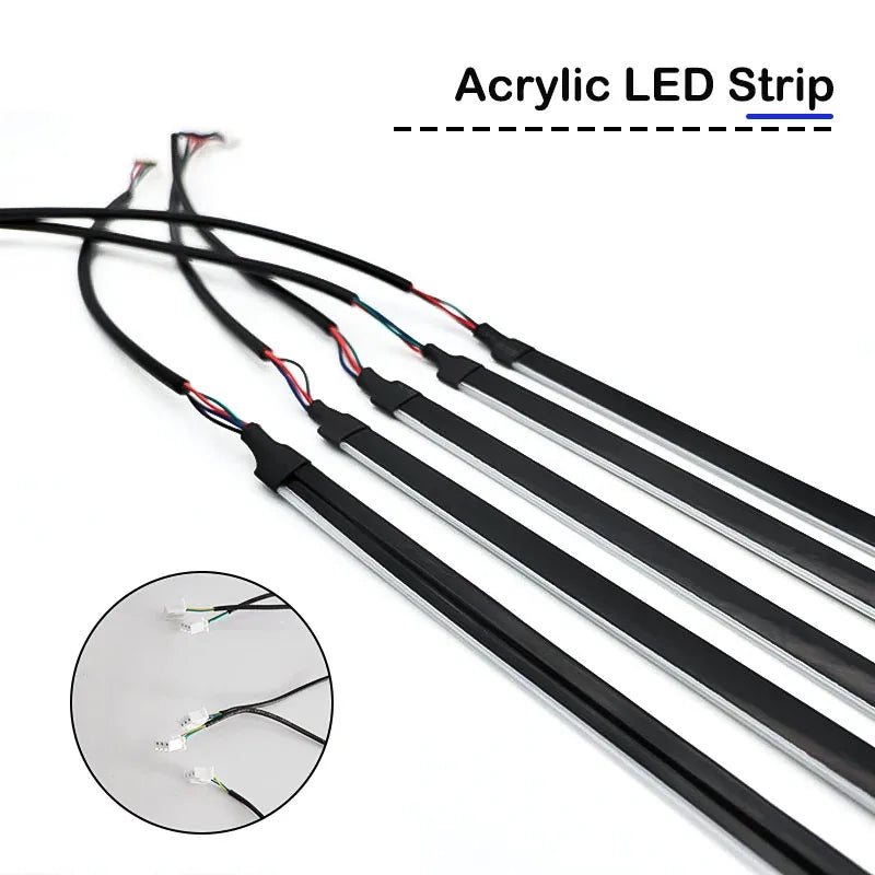 Car Symphony Ambient LED Lamp Strips Remote App Control Auto Interior Accessories 64 RGB Rainbow Atmosphere Acrylic Lights 22in1