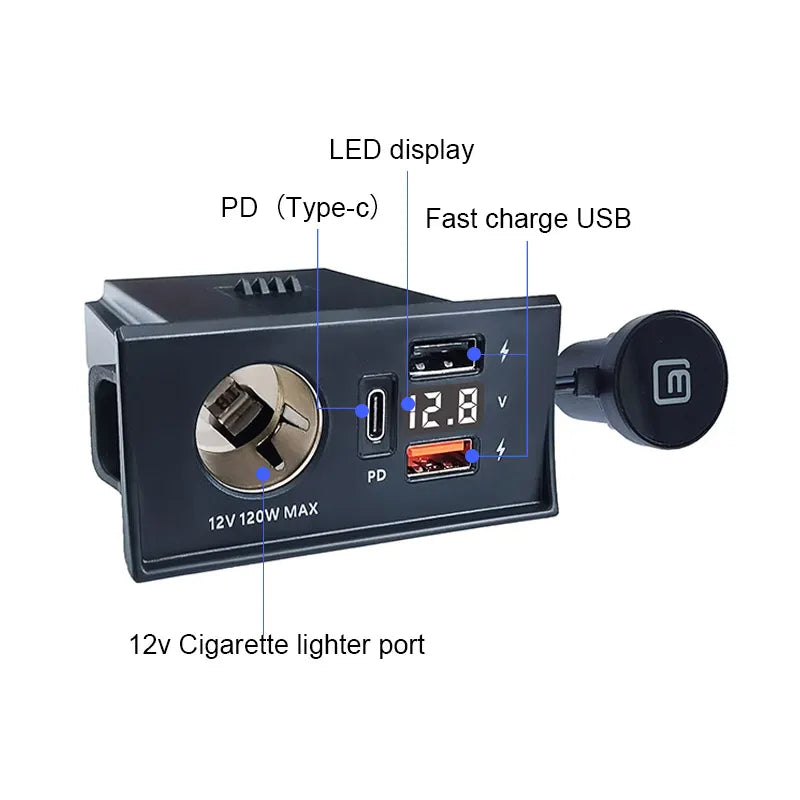 For Toyota Camry Car Charger Cigarette Lighter Splitter Sockets Modification Fast Cell Phone Charging Adapter Parts 2007-2018