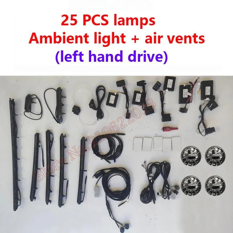 LHD RHD For Audi A3 RS3 S3 2013-2024 MMI APP Nozzle Air Vent Decorative LED Strip Lamp Door Dashboard Footwell Ambient Light