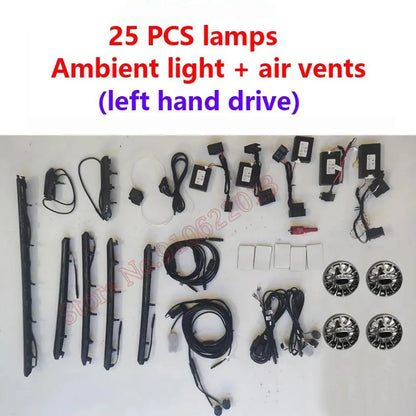 LHD RHD For Audi A3 RS3 S3 2013-2024 MMI APP Nozzle Air Vent Decorative LED Strip Lamp Door Dashboard Footwell Ambient Light