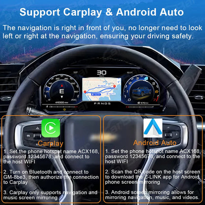 Carbar 12.3" LCD Dashboard Screen For Chevrolet Silverado 2013-2019 GMC Sierra  Car Digital Instrument Cluster Speedometer