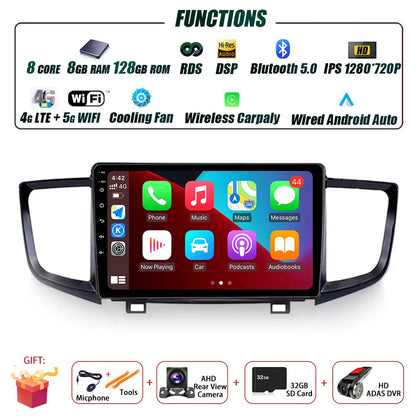Car Radio Carplay For Honda Pilot 2016 - 2019 GPS Navigation Android Auto Stereo Multimedia Player 5G Wifi Screen BT RDS