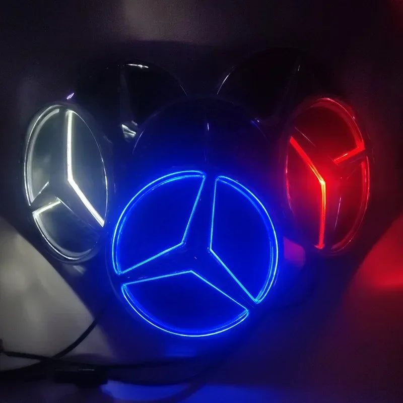 Car Front Grilled Star Emblem LED Illuminated Logo White Blue Red Light for Mercedes Benz W204 GLK220 GLK300 GLK350 GLK500 W245