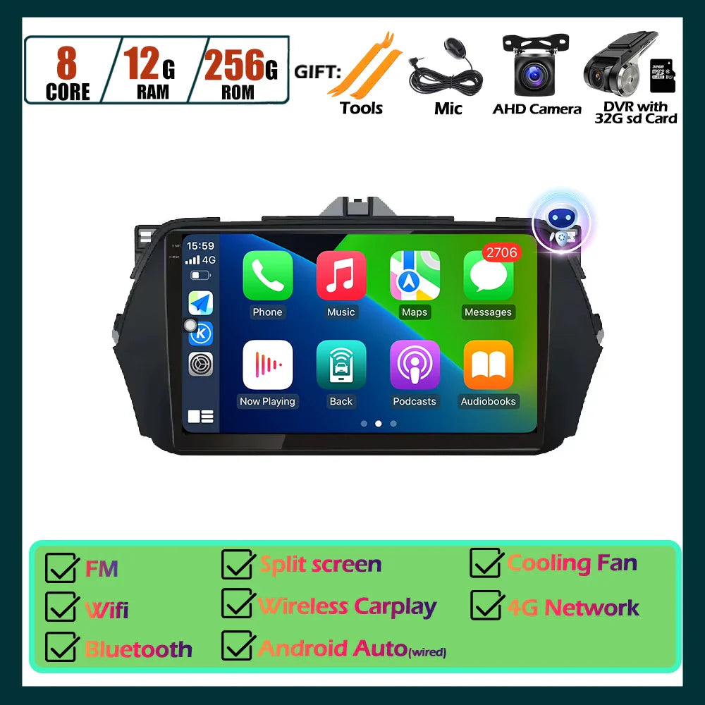 Android OS Car Radio Touch Screen For Suzuki Alivio Ciaz 2014 2015 - 2019 Multimedia Player Navigation GPS Carplay Tools 8Core