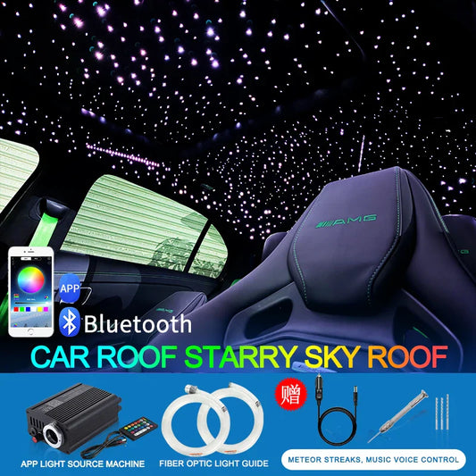 Car Starry Sky Ceiling Fiber Optic Light Colorful Rgbw Full Color Remote Control App Control Car Atmosphere Guide Light Starry Sky Light