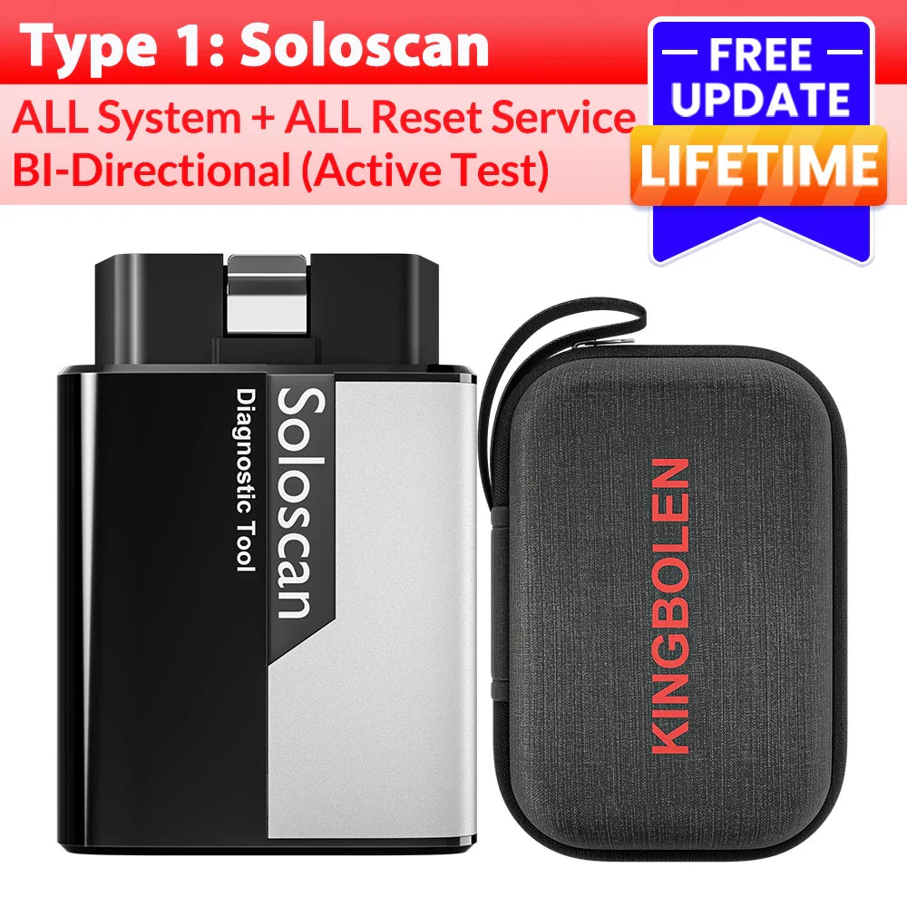 [Lifetime free update] Kingbolen Soloscan Full System Car Diagnostic Tool ALL Reset  Services BI Directional OBD2 Scanner