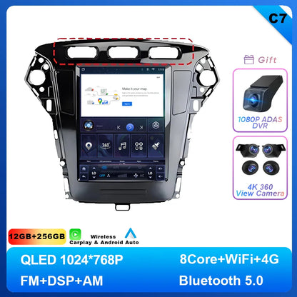 9.7 inch Android 14 Car Radio For Ford Mondeo MK4 2011 - 2013 Navigation Autoradio Multimedia Player DVD GPS Stereo WIFI 4G DVD