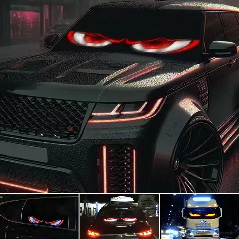 1/2PCS Demon Eyes Car Soft Screen LED Pixel Panel Light DIY Programmable Flexible Decoraive Light For Car Truck Board Windshield