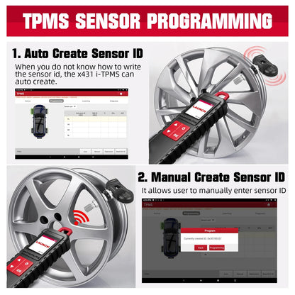 LAUNCH X431 I-TPMS TPMS Tire Pressure Diagnostic Tools Active/ Relearn/Program 315Mhz 433Mhz RF-Sensor for X431 V/V+/PRO3S/PAD V