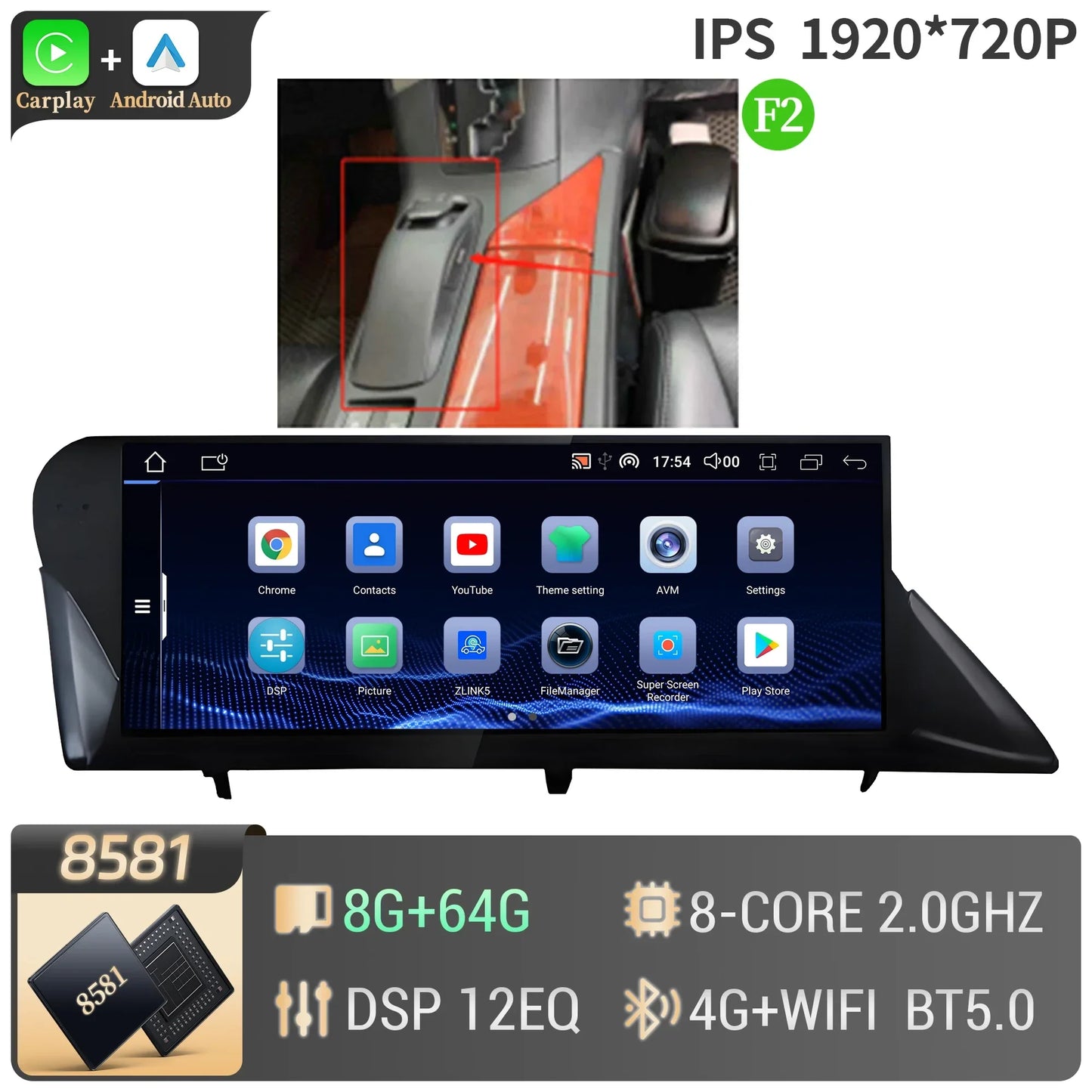 10.25" Android 14 For LEXUS RX350 RX450h RX300 RX270 RX350L 2009-2014 Car Radio Multimedia BT CarPlay Touch Screen