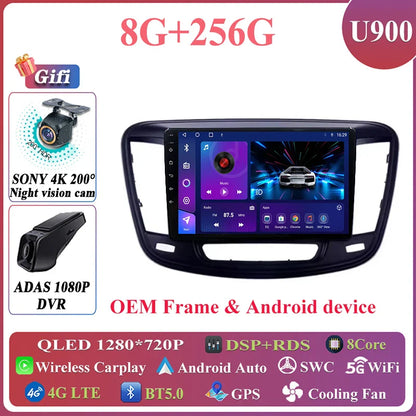 Android Auto For Chrysler 200 200C 200S 2015 - 2019 Car Radio Multimedia Video Stereo Player Carplay Navigation GPS DSP 5G WIFI