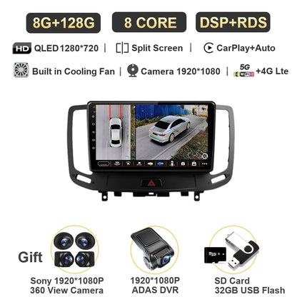 12G+256G  For Infiniti  G4 G25 G35 G37 2006 - 2013 Car Radio Multimedia Video Player Navigation GPS Android Carplay No 2 Din DVD
