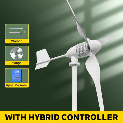 5000w 2kw Horizontal Wind Turbine Generator 96V 48V 24V Free Energy Magnetic Dynamo Strong Power 220v Inverter Output For Home power tools