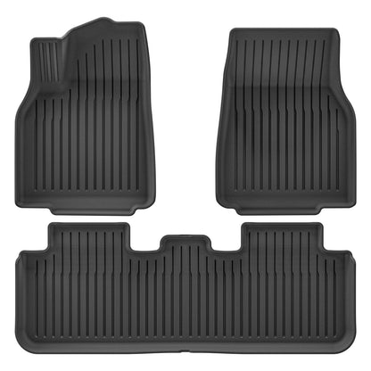 LUCKEASY for New Tesla Model Y 5seats Launch 2025+ Juniper TPE Floor Mats Cargo Liner Trunk Mats Backrest Pad Protection Black
