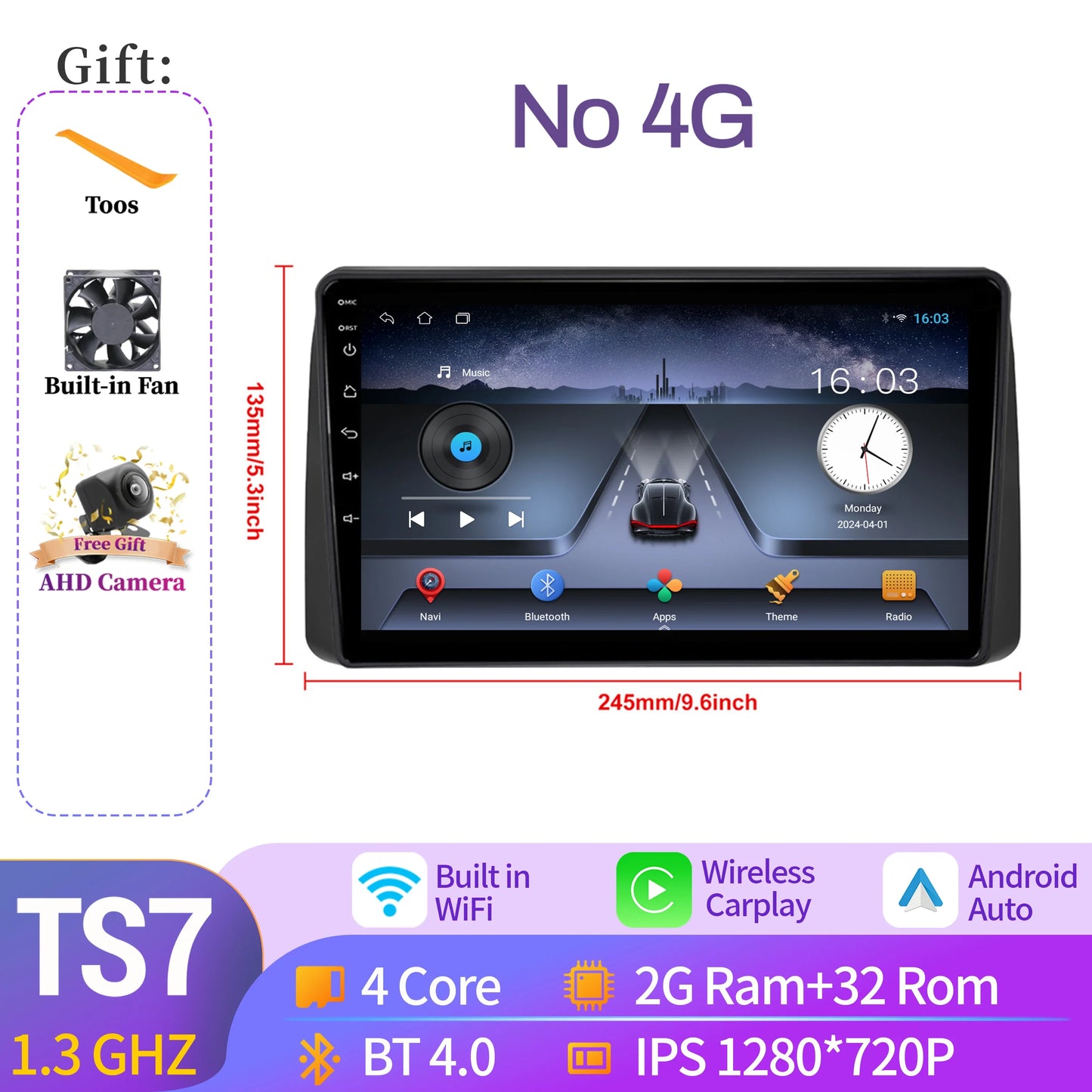 For Chrysler Grand Voyager 5 2011-2015 Android 14 Car Radio Stereo Multimedia Video Player Navigation Carplay BT 2K QLED Screen