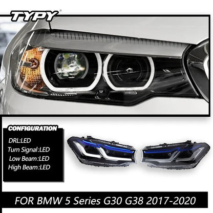 TYPY Car Lights For BMW 5 Series G30 Headlight 2017-2020 LED Projetor head Lamp Daytime Running Light Automotive Accessories