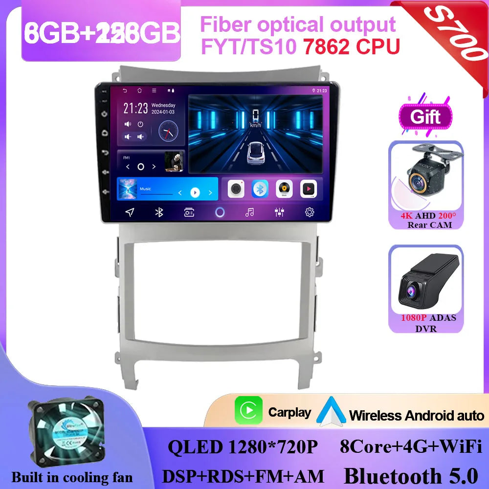 For Hyundai Veracruz ix55 2006 - 2015 Android 14 Car Stereo Multimedia Radio Unit Player GPS Wireless Carplay Android Auto 2din