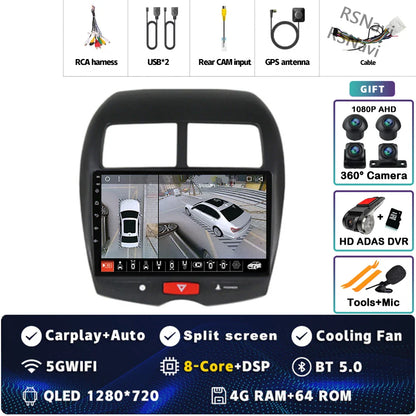 Android 14 For Mitsubishi ASX 1 2010 - 2016 2K QLED Android Car Radio Multimedia Video Player GPS Stereo CarPlay 4G Head Unit