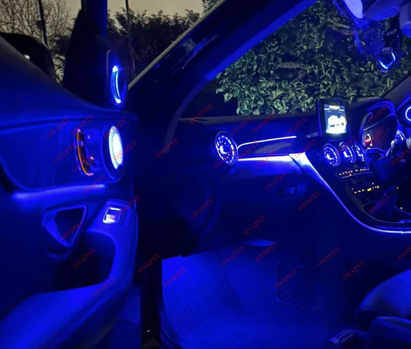 RHD AMbient Light For Benz C/GLC Coupe W205 X253 C43 C63 C200 C180 Decorative LED Strip Light 3D Tweeter Speaker Lamp