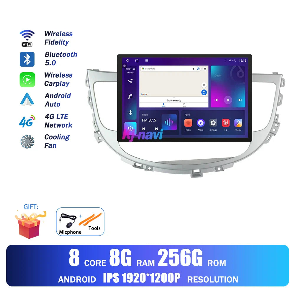 13.1Inch Android Auto Car Radio For Hyundai Rohens Genesis 2008 - 2013 Multimedia Player GPS Navigation BT Carplay 4G Wifi