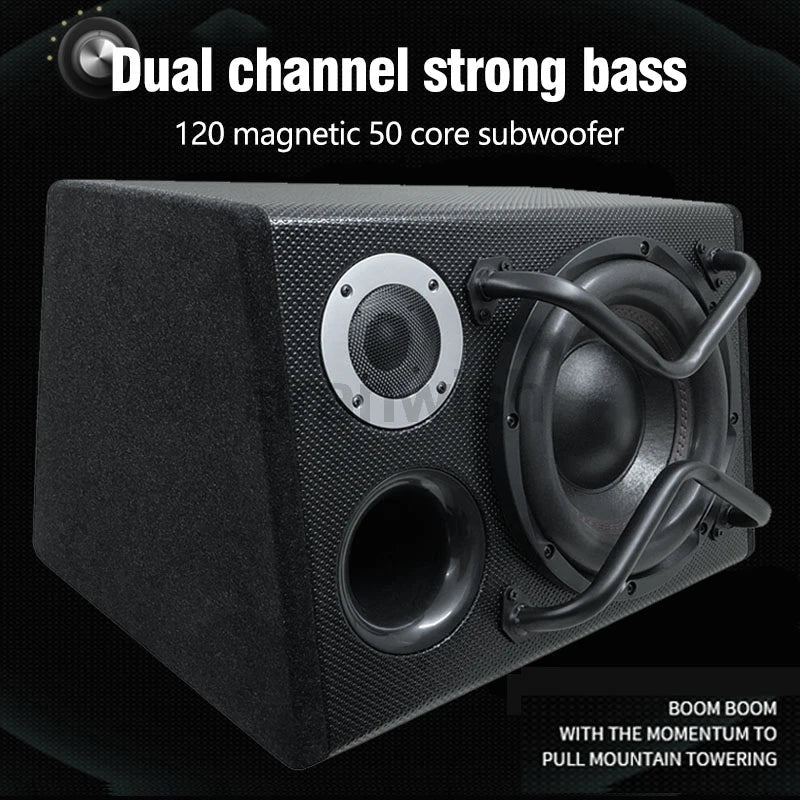 200W 10 Inch Bluetooth Trapezoidal Subwoofer Car Audio Power Active Subwoofer Speaker Car Woofer 12/220V with Remote Control