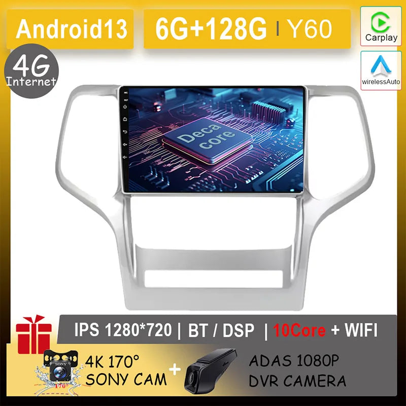 Car Android For Jeep Grand Cherokee WK2 2010 - 2013 Auto Radio Multimedia Player Stereo Video Touchscreen Navigation GPS WIFI