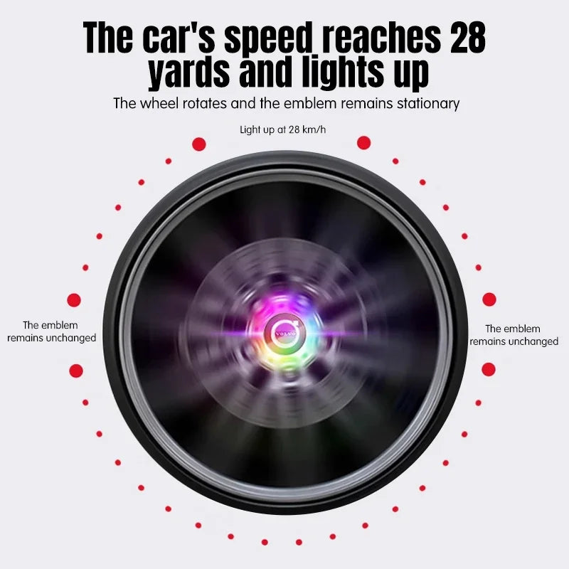 Hub Light Car Wheel Caps Light Center Cover Lighting Cap Floating Illumination LED auto For Volvo XC40 XC60 XC90 S60 V40 V50 V70