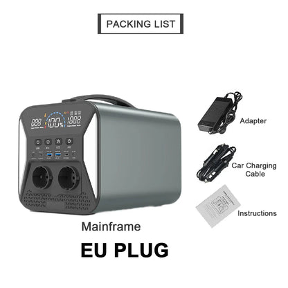 1024Wh Portable Power Station 1000W Solar Generator 320000mAh Lifepo4 Battery 220V Energy Storage Supply Camping Campervan RV