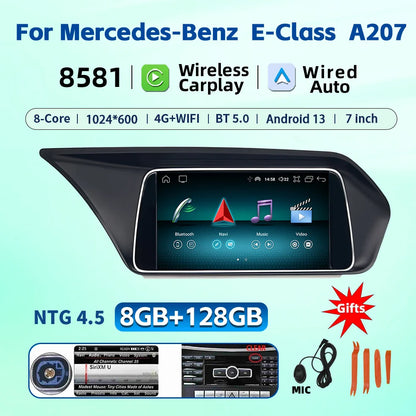 7 Inch Carplay Android 13 Auto Car Intelligent Systems For Mercedes Benz E Class W212 A207 X204 DSP Stereo Touch Screen