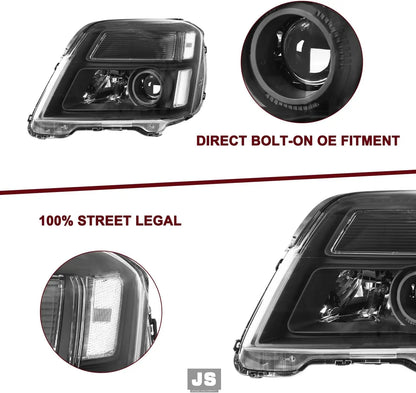 Halogen Headlights Assembly Fits for 2010-2015 GMC Terrain SUV SL/SLT/SLE Bulbs Included Projector Factory Headlamp Driver & Pas