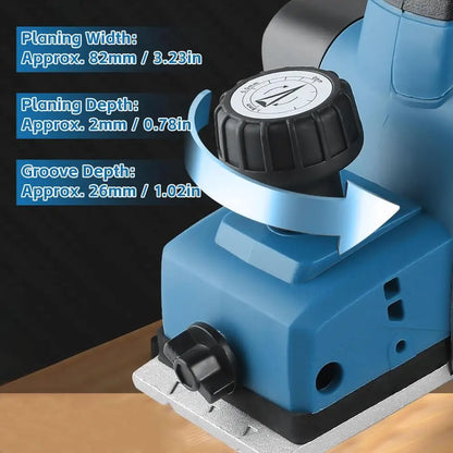 Cordless Hand Planer Brushless Wood Planer 3-1/4" Compatible with Makita Battery 20000RPM Electric woodworking tool Ergonomic power tools