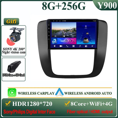 Android 14 Car For GMC Yukon Chevrolet Tahoe Suburban 2008-2012 GPS Navigation Multimedia Player Stereo Head Unit QLED Screen