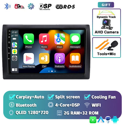 Android 14 For Fiat Stilo 2001 - 2010 2K QLED Android Car Radio Multimedia Video Player GPS AI Voice CarPlay 4G Stereo Head Unit