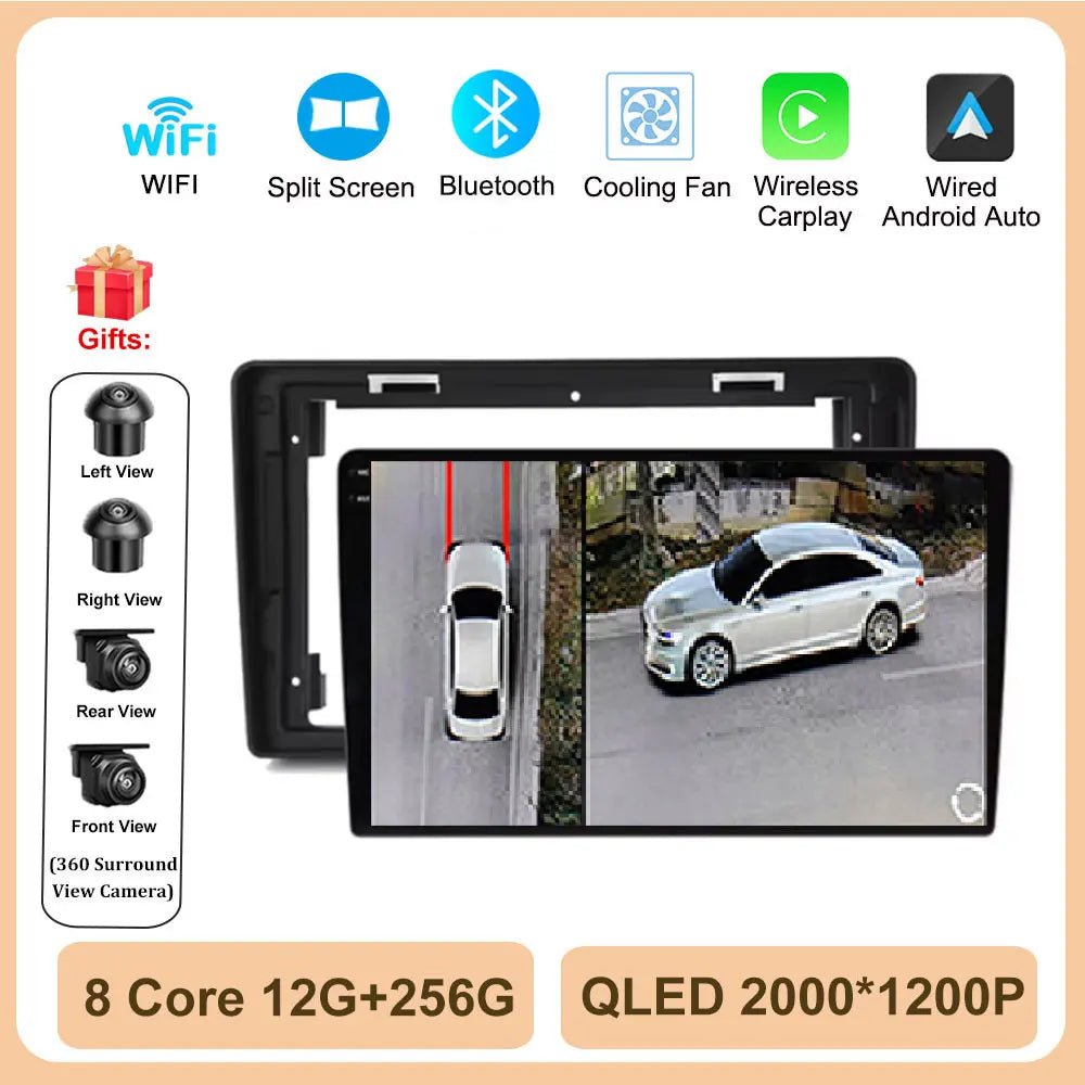 Car radio Android Auto Wireless Carplay For Citroen C2 C3 2001 2002 2003 - 2010 Multimedia Player GPS Navigation 4G Touch Screen