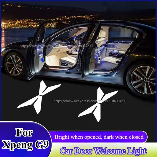 Car Door Welcome Light For Xpeng G9 2022-2025 Modification Atmosphere Light Max Decorative LED Xiaopeng G9 Projection Light