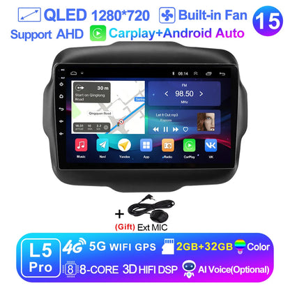 LEHX L6Pro 4G LTE DSP Car Radio Android Auto Video Multimedia Player For Jeep Renegade 2016-2020 Carplay 2din dvd Autoradio  gps