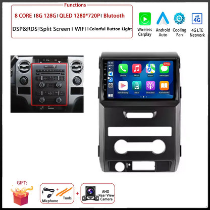 For Ford F150 P415 Raptor 2008 - 2014 Car FM/AM DSP 4G Android OS Carplay Auto WIFI  Radio Stereo Multimedia Player 2din BT 5.0