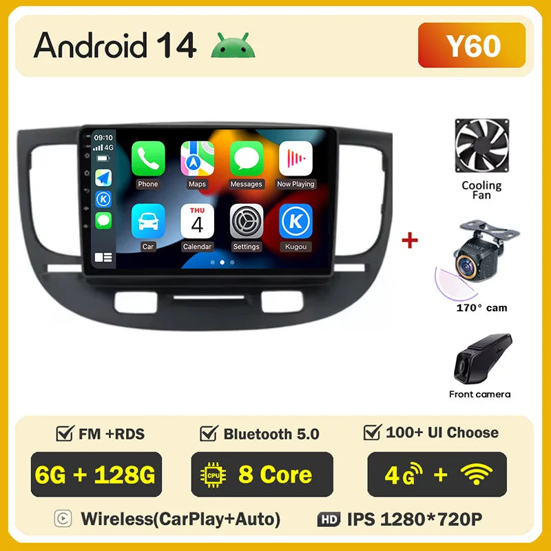 Android 2 din For Kia RIO 2 2005 - 2011 Car Radio Multimedia GPS Navigation Player Auto NO 2din DVD Screen Carplay Stereo WIFI