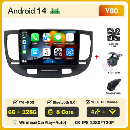 Android 2 din For Kia RIO 2 2005 - 2011 Car Radio Multimedia GPS Navigation Player Auto NO 2din DVD Screen Carplay Stereo WIFI
