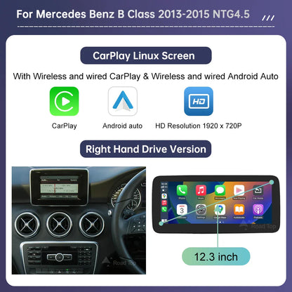 Touch Screen Car Radio for Mercedes Benz A B Class W176 CLA GLA W246 NTG4.5 Multimedia GPS With Carplay Android Auto Mirroring
