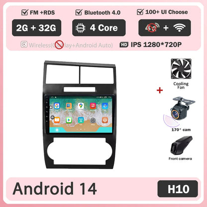 Android 14 For Dodge Charger LX 2005 - 2010 For Dodge Magnum 2 2003 - 2007 Car Radio Multimedia Video Player Navigation stereo