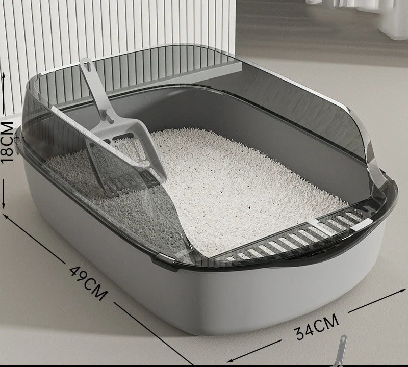 Cat Litter Box Semi-enclosed Thickening Kitty Sandbox High Side Splashproof Pet Bedpans Supplies Pet Toilet Kitten Tray Bedpan