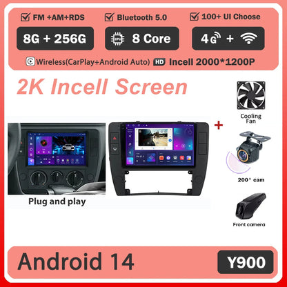 Android 14 Carplay+auto For Volkswagen Passat B5 2000 - 2005 Car Radio Multimedia Video Player Navigation GPS No 2din 2 din dvd