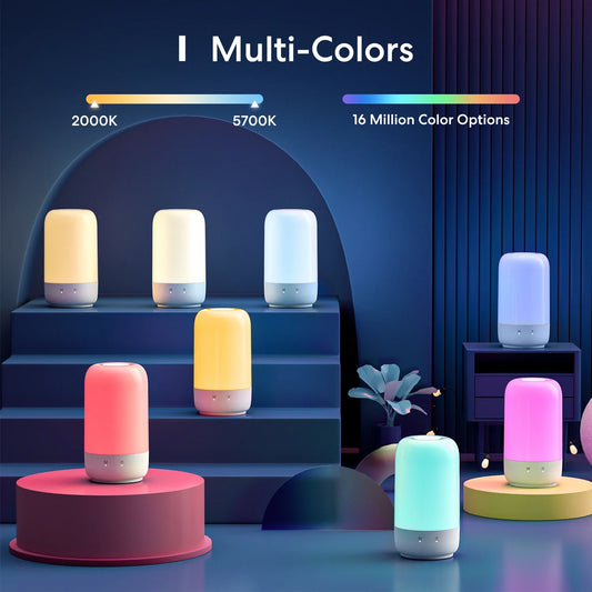Meross HomeKit Smart Ambient Light,WiFi LED Night Light for Bedroom,Dimmable Bedside Lamp,Work with Siri,Alexa,Google Assistant